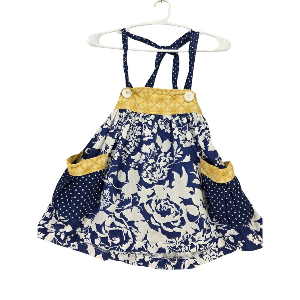 Persnickety Girls 6 Patchwork Overall Pinafore Sundress Floral Polka Dot